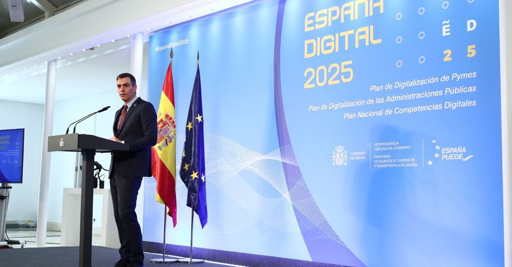 Sánchez anuncia la inversión de 11.000 millones para impulsar la digitalización de pymes y Administración Pública y reforzar las competencias digitales