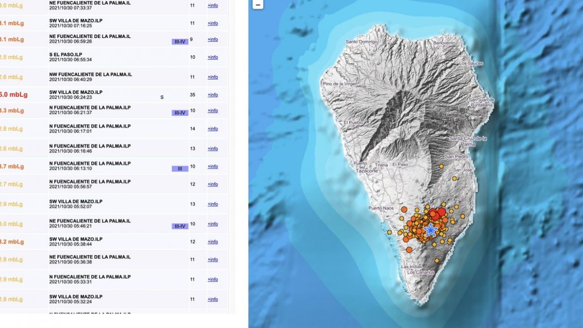 Terremoto de magnitud 5,0 en La Palma, el más potente desde el inicio de la erupción