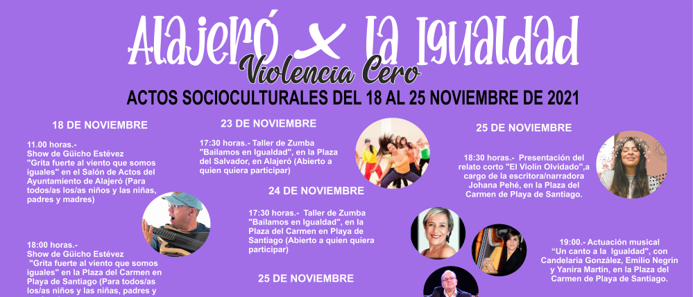 Alajeró organiza una serie de actos con motivo del Día Internacional de la Eliminación de la Violencia contra la Mujer’